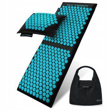 Килимок акупунктурний з подушкою 4FIZJO Eco Mat XL Аплікатор Кузнєцова Black/Blue (P-5907739317452) 50004680 фото