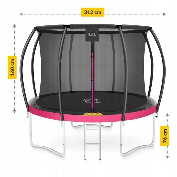Батут із внутрішньою сіткою 4FIZJO PRO 10FT 312 см Black/Pink (P-5907739314604) 50004826 фото