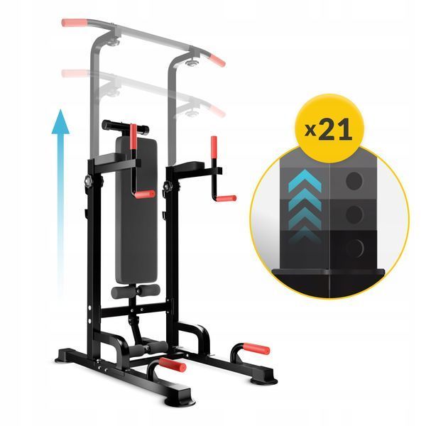 4FIZJO Pro+ Многофункциональная стойка для подтягиваний с черной скамьей для тренировок (P-5905973402637) 50005218 фото