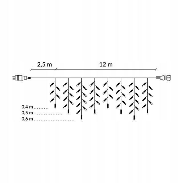 Гирлянда бахрома уличная (уличная) Springos 12 м 300 LED CL300 Холодный белый 50002516 фото
