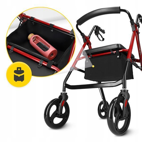 Роллер для ходьби 4FIZJO складний, зі сумкою Black/Red (P-5905973406901) 50005626 фото