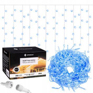 Гірлянда бахрома вулична (зовнішня) Springos 12 м 300 LED CL302 Blue 50002518 фото