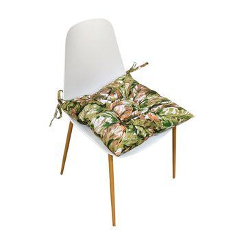 Подушка для стільця eGarden AIRE VERDE 40x40x8 холофайбер з зав'язками 5672 фото