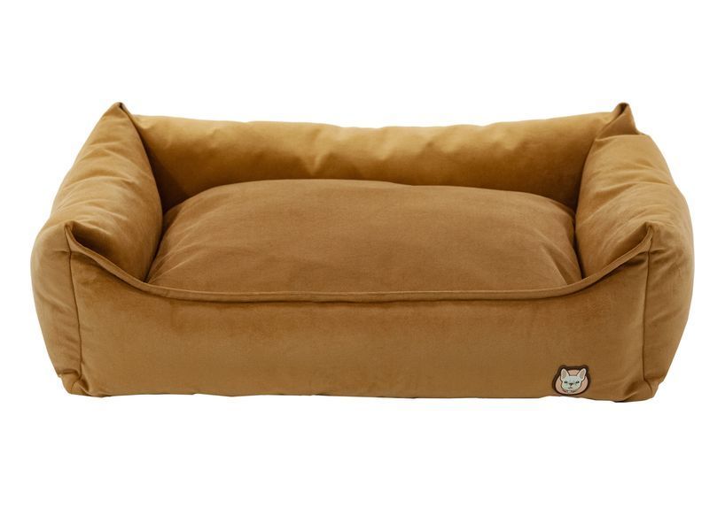 Лежак для собаки eGarden Velvet Lounge 60x40х22велюр leather brown світло-коричневий 6014 фото