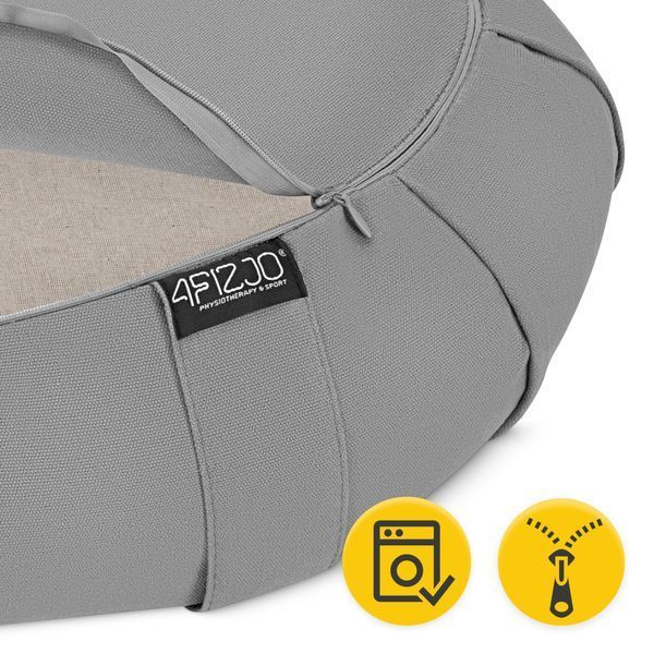 4FIZJO Zafu Полукруглая подушка для йоги и медитации 40 x 30 x 12 см Серый (P-5907739315502) 50005526 фото