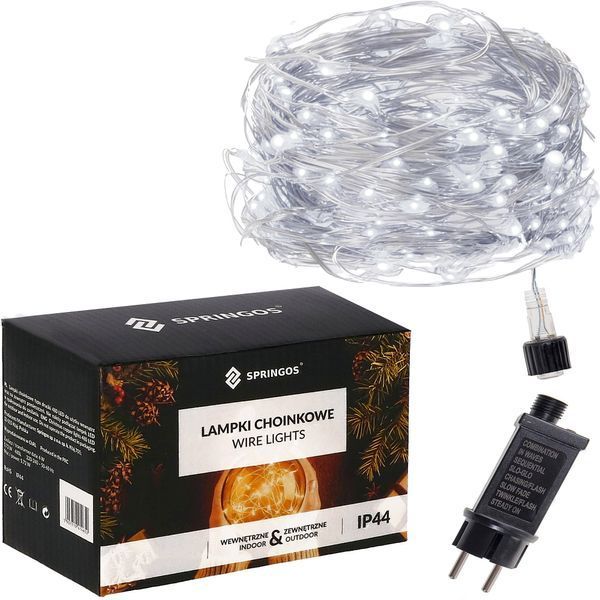 Гирлянда водопад (штора) Springos 2 x 2 м 400 LED CL0098 Холодный белый 50003336 фото