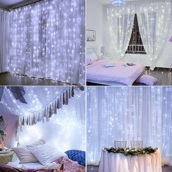 Гирлянда водопад (штора) Springos 2 x 2 м 400 LED CL0098 Холодный белый 50003336 фото