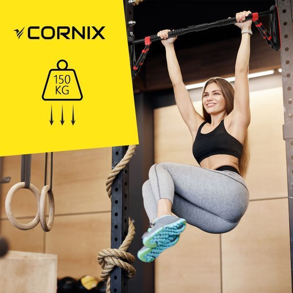 Раздвижной турник Cornix Elite+ 100-140 см XR-0295 Черный/Красный 50005070 фото