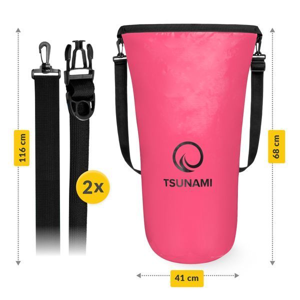 TSUNAMI Dry Pack 30 л водонепроницаемый розовый герметичный пакет (P-5907739314093) 50004408 фото