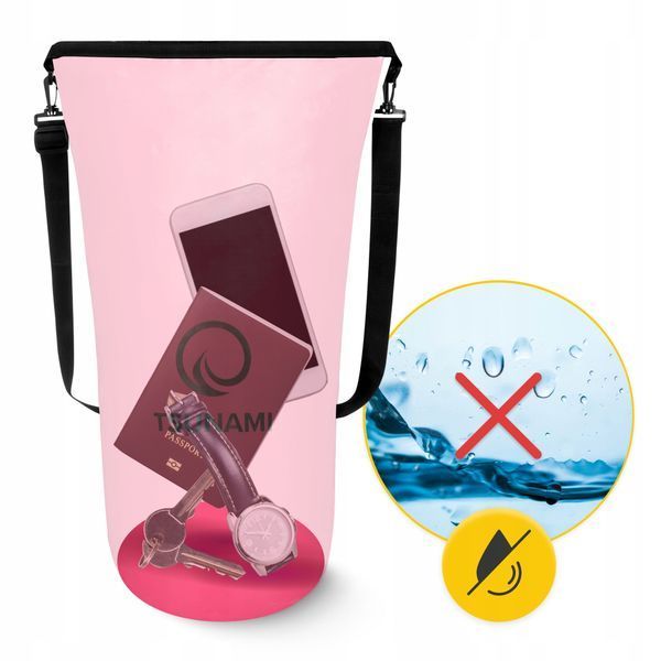 TSUNAMI Dry Pack 30 л водонепроницаемый розовый герметичный пакет (P-5907739314093) 50004408 фото