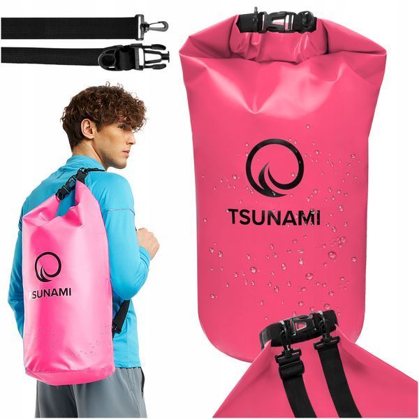TSUNAMI Dry Pack 30 л водонепроницаемый розовый герметичный пакет (P-5907739314093) 50004408 фото