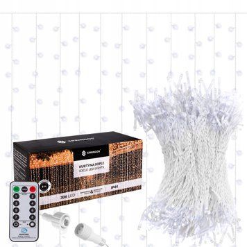 Гірлянда бахрома вулична (зовнішня) Springos 3 x 3 м 306 LED Pilot CL4000 Cold White 50002524 фото