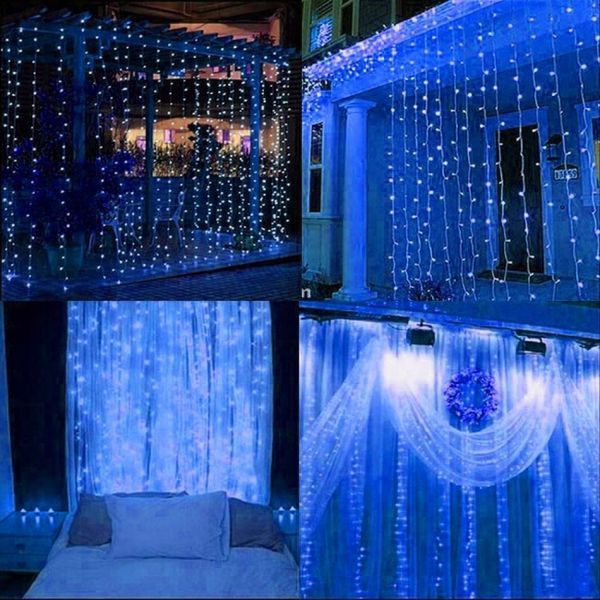 Гирлянда с бахромой уличная (уличная) Springos 3 x 3 м 306 LED Pilot CL4002 Blue 50002526 фото