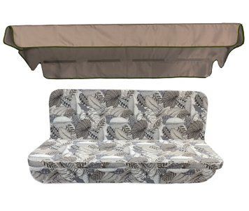 Комплект подушок для гойдалки eGarden NASTIA GRIS 170x110x6 кавовий тент 120х200 5628 фото