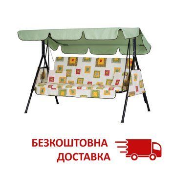 Садова гойдалка Vitan Дача (бязь, абстракція на білому фоні) 41463 фото