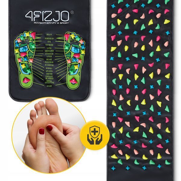 Килимок ортопедичний 4FIZJO 170 x 35 см з каменями для масажу ніг Black (P-5905973403184) 50005581 фото