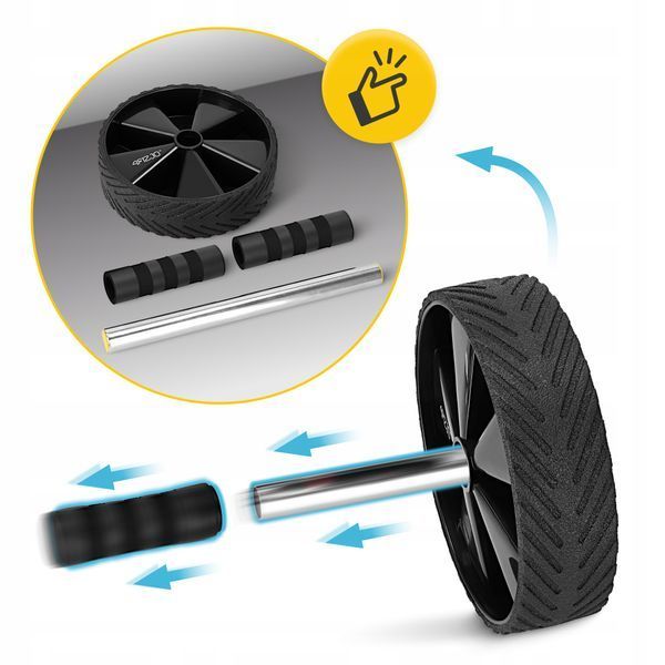 Ролик (гимнастическое колесо) для пресса 4FIZJO Ab Wheel Черный/Желтый (P-5907739314840) 50004586 фото