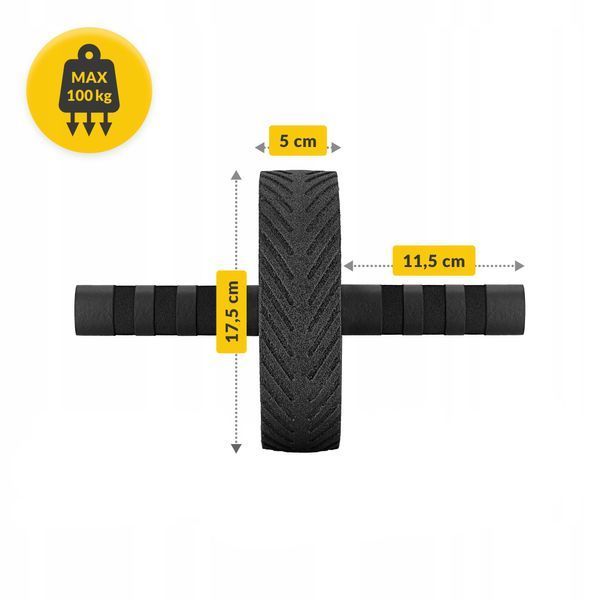 Ролик (гимнастическое колесо) для пресса 4FIZJO Ab Wheel Черный/Желтый (P-5907739314840) 50004586 фото