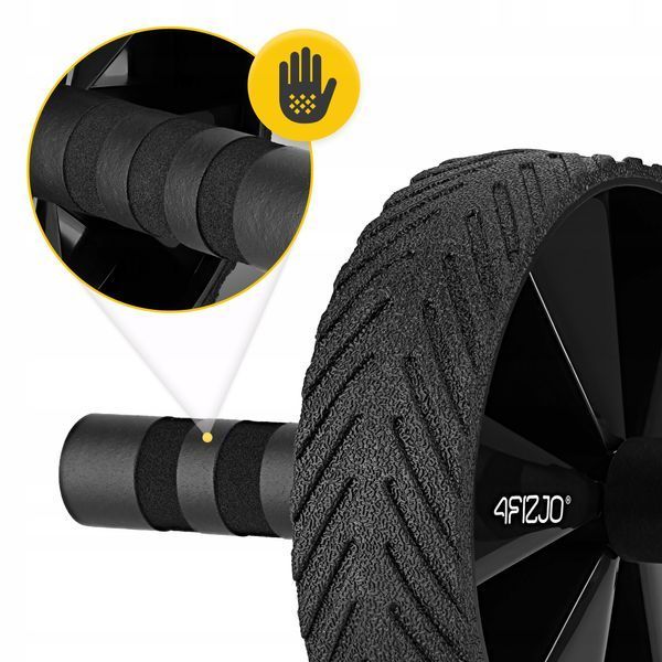 Ролик (гимнастическое колесо) для пресса 4FIZJO Ab Wheel Черный/Желтый (P-5907739314840) 50004586 фото