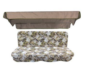 Комплект подушок для гойдалки eGarden CLAIR GRIS 170x110x6 кавовий тент 120х200 5631 фото
