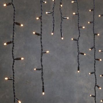 Гирлянда соединительная "Бахрома" черная, "Luca Lighting", 3х0.4 м, теплый белый 1518357855 фото
