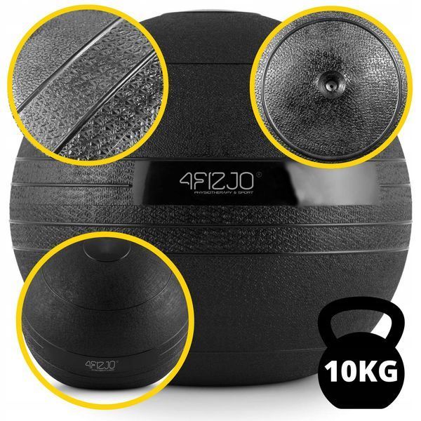 Слембол (медичний м'яч) для кросфіту 4FIZJO Slam Ball 10 кг Black (P-5907739315441) 50005281 фото