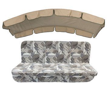 Комплект подушок до гойдалки eGarden NASTIA GRIS 180x110x6 бежевий тент 120х210 5632 фото