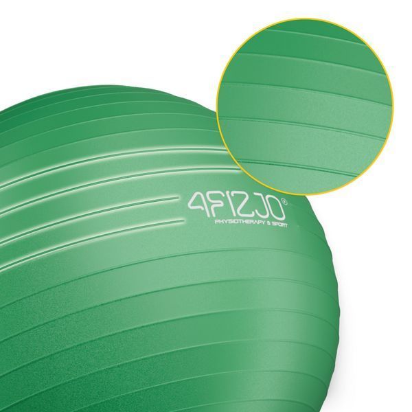 М'яч для фітнесу (фітбол) 4FIZJO 55 см Anti-Burst Green (P-5907739316264) 50005335 фото