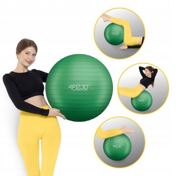 М'яч для фітнесу (фітбол) 4FIZJO 55 см Anti-Burst Green (P-5907739316264) 50005335 фото