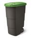 Бак для сміття Prosperplast Wheeler 90 л, антрацит, зелена кришка 2140933438 фото 1