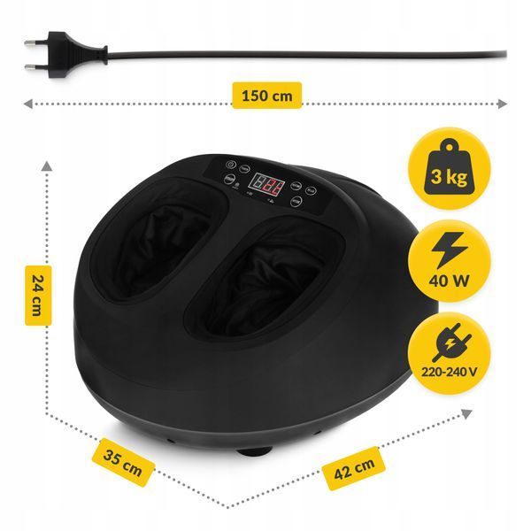 Масажер для стоп 4FIZJO Premium багатофункціональний, з підігрівом Black (P-5905973403498) 50005486 фото