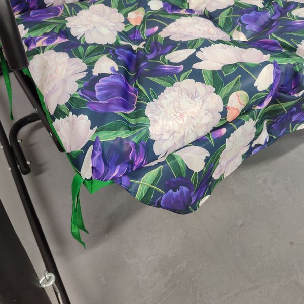 Матрац для гойдалки водовідштовхуючий eGarden PEONIES 170x110x8 стьобаний 5303 фото