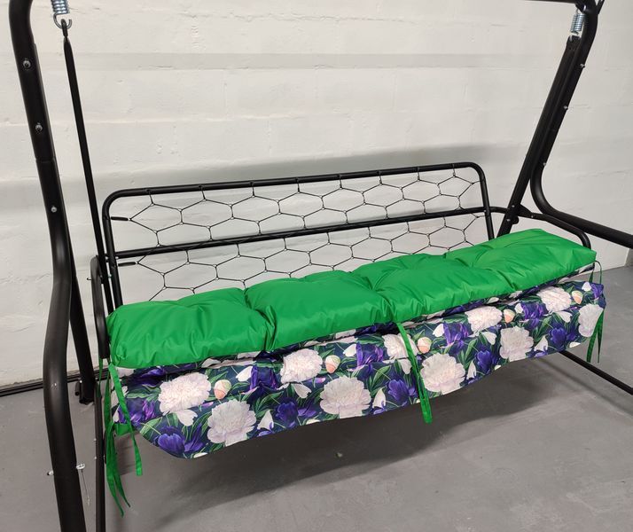 Матрац для гойдалки водовідштовхуючий eGarden PEONIES 170x110x8 стьобаний 5303 фото