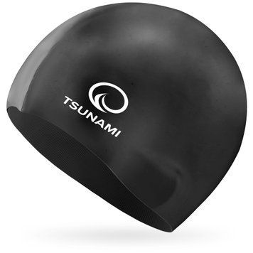 Детская шапочка для плавания TSUNAMI Kids черная (P-5905973401791) 50005131 фото