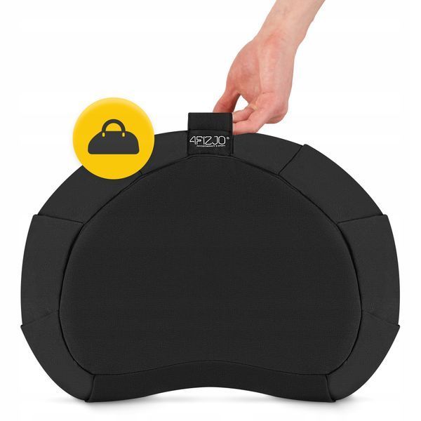 Подушка для йоги та медитації 4FIZJO Zafu напівкругла 40 x 30 x 12 см Black (P-5907739315519) 50005587 фото