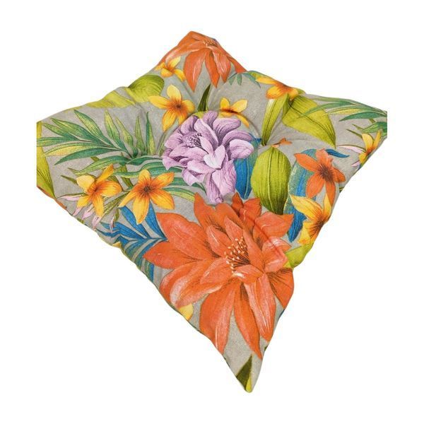 Подушка для стула eGarden CARIOCA VERDE 40x40x8 холофайбер с завязками 5684 фото