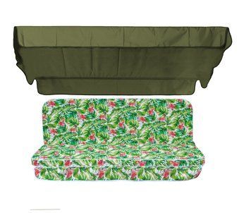 Комплект подушок для гойдалки eGarden Caribe 170x110x6 хакі тент 120x200 4685 фото