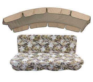 Комплект подушок до гойдалки eGarden CLAIR GRIS 180x110x6 бежевий тент 120х210 5635 фото