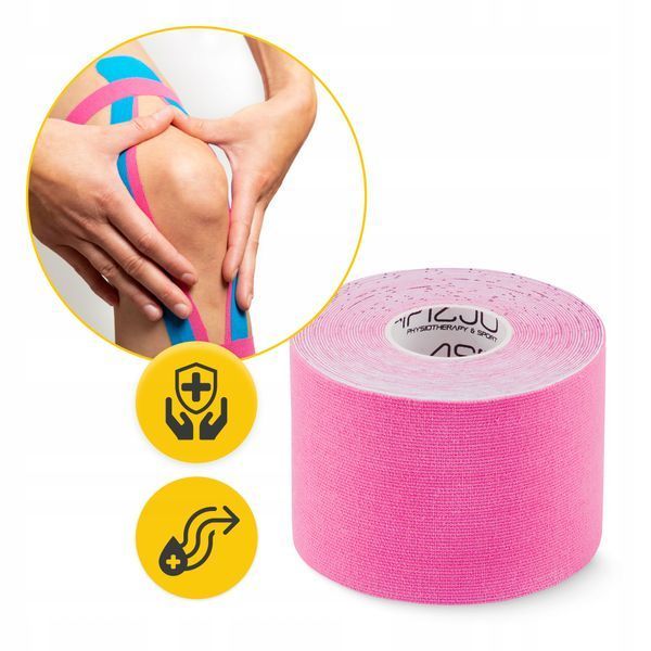 Стрічка кінезіологічна (кінезіо тейп) 4FIZJO 7.5 см x 5 м Pink (P-5907739318893) 50004794 фото