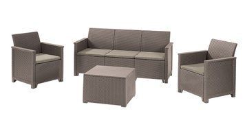 Комплект садовой мебели Keter Emma 3 seater set, стол-сундук, бежевый 1428422704 фото