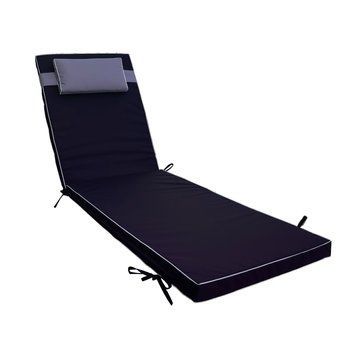 Матрас для шезлонга eGarden BAHIA оксфорд темно-синий/св. серый 195x58x6 см 5781 фото