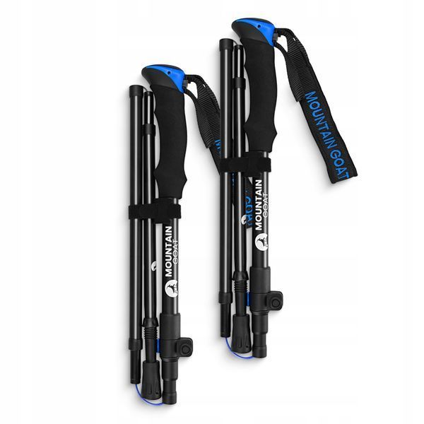 Треккинговые палки Mountain Goat Pro+ 43-130 см Черный/Синий (P-5907739318244) 50004598 фото