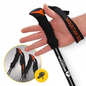 Треккинговые палки Mountain Goat Pro+ 43-130 см Черный/Оранжевый (P-5907739318251) 50004599 фото