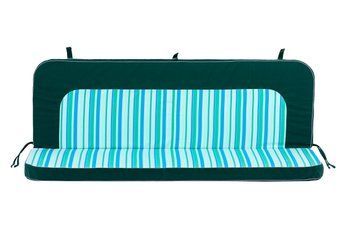 Матрац для гойдалки водовідштовхуючий eGarden Adele 170x110x8 дралон зелений/смугастий 6204 фото