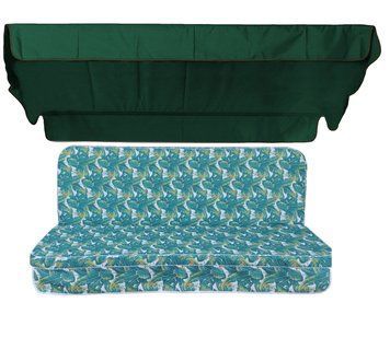 Комплект подушок для гойдалки eGarden Savanna 170x110x6 темно-зелений тент 120x200 4927 фото