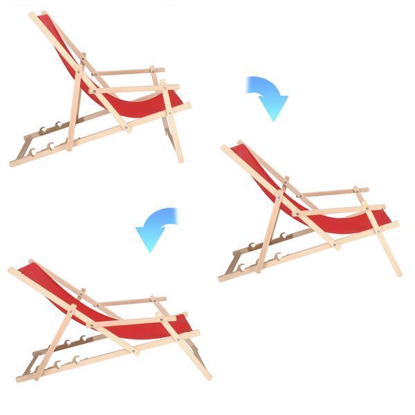 Деревянный шезлонг для пляжа, террасы и сада Springos DC0003 RED 50003649 фото
