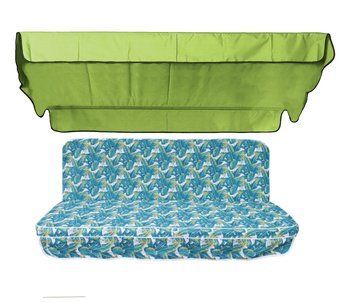 Комплект подушок для гойдалки eGarden Savanna 170x110x6 салатний тент 120x200 4927 фото