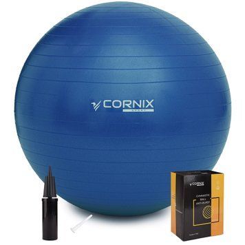 М'яч для фітнесу (фітбол) Cornix 55 см Anti-Burst XR-0015 Blue 50003806 фото
